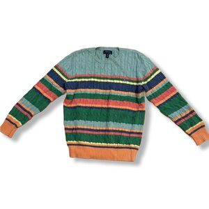 Ralph Lauren Multi Color Striped Cable Knit size L